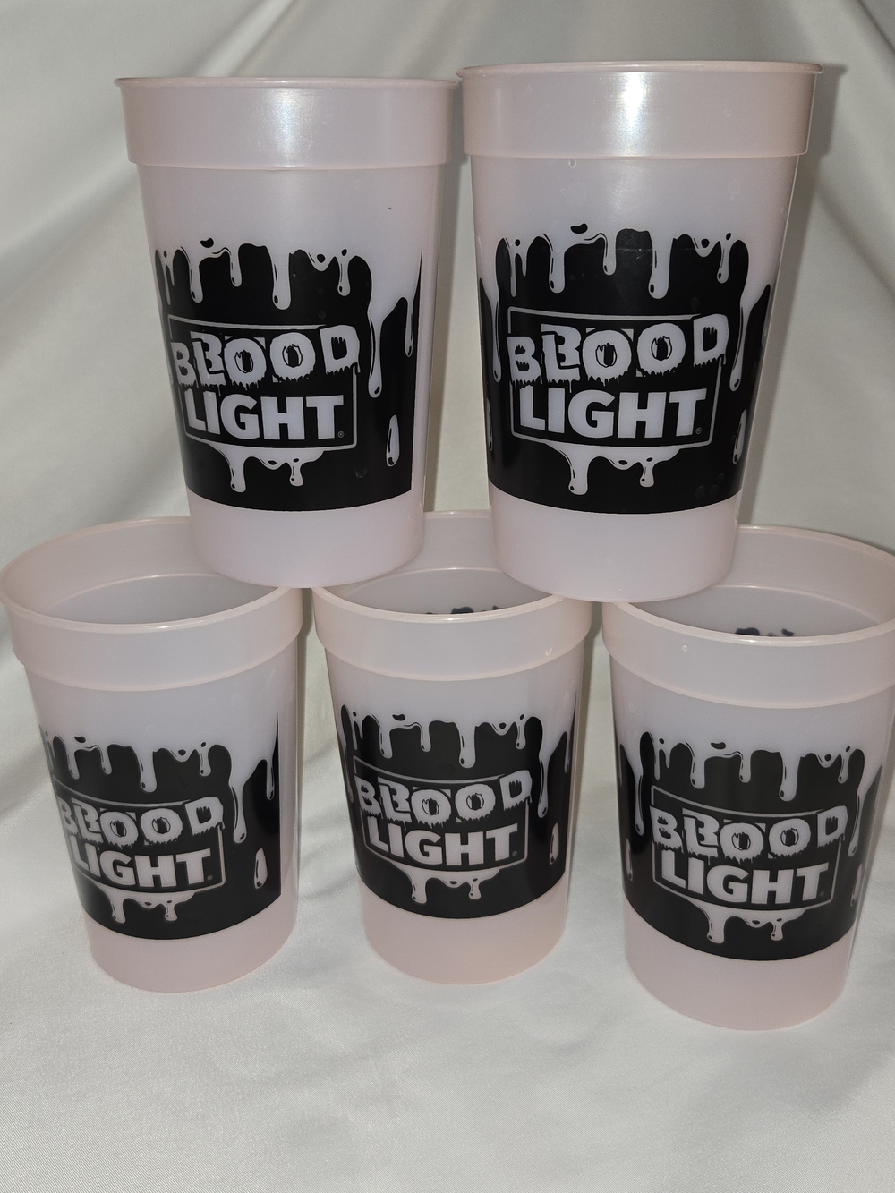 Set of 5 Bud Light Beer Cups Halloween BLOOD Light Promo Party